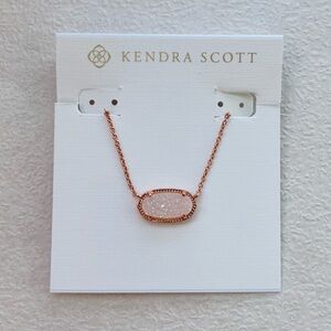 Kendra Scott Rose Gold Iridescent Drusy Pendant Necklace